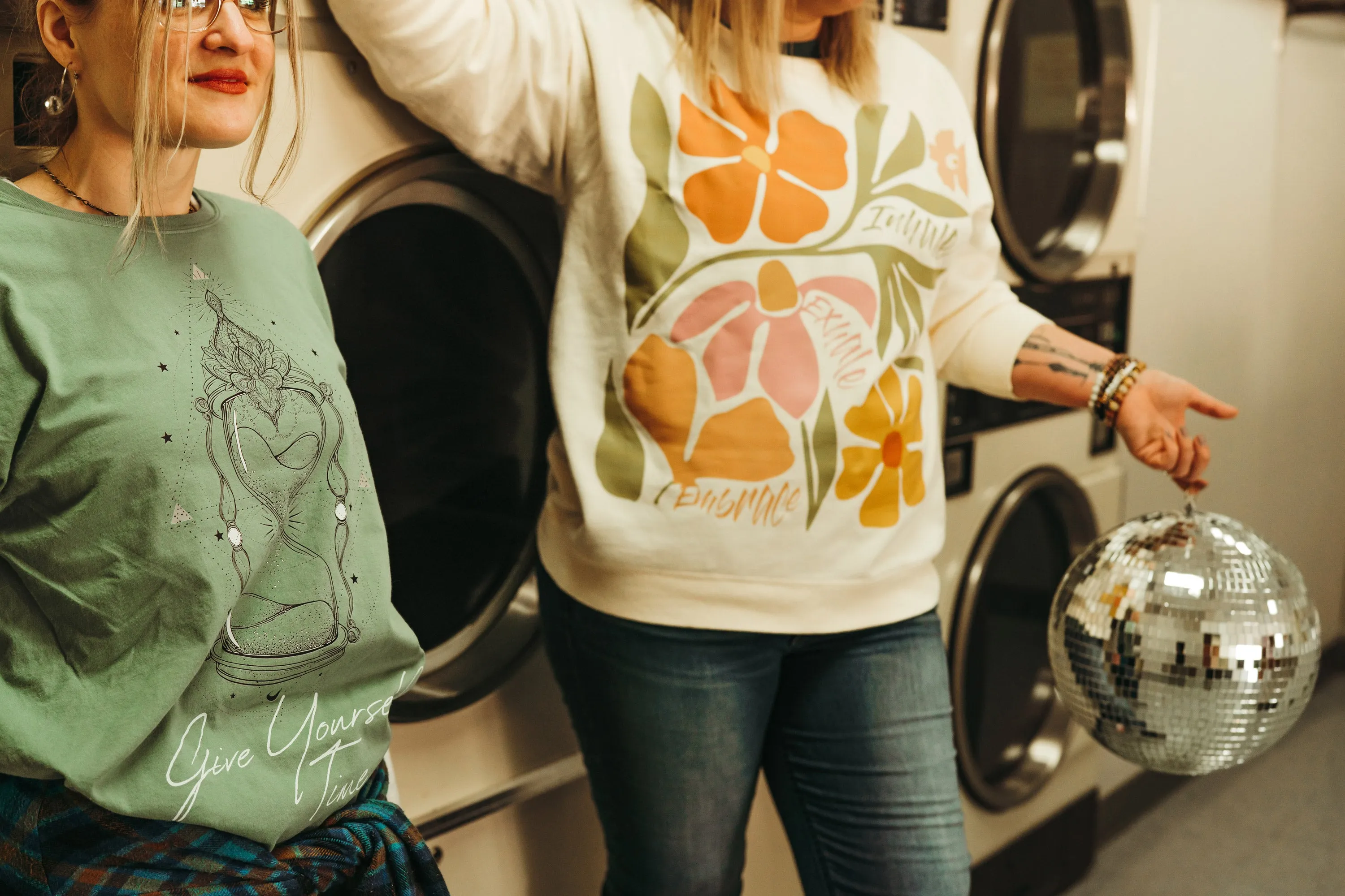 Inhale, Exhale, Embrace Flower Crewneck Sweatshirt - Unisex