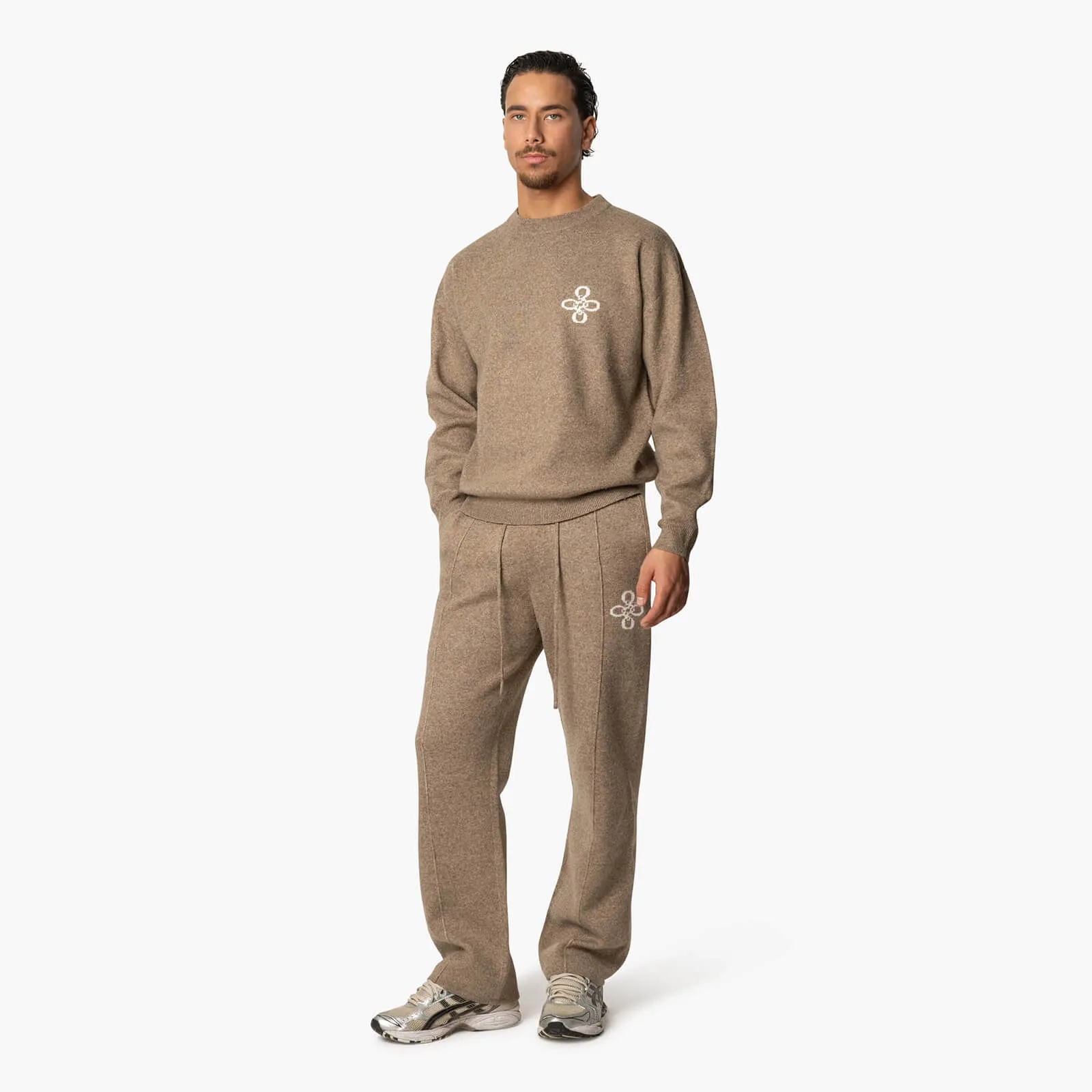 INSIGNIA KNITTED SET | BROWN MELEE