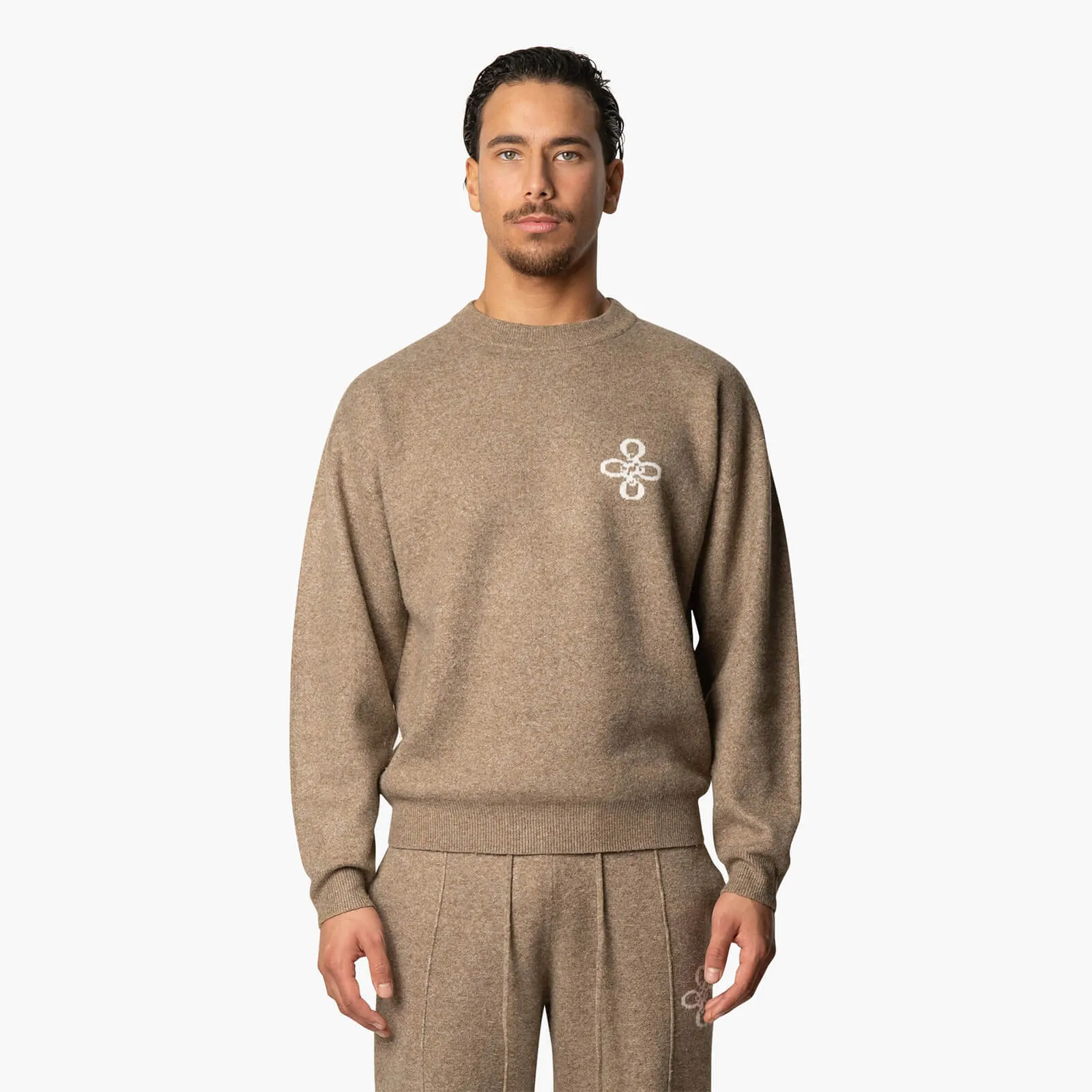 INSIGNIA KNITTED SET | BROWN MELEE
