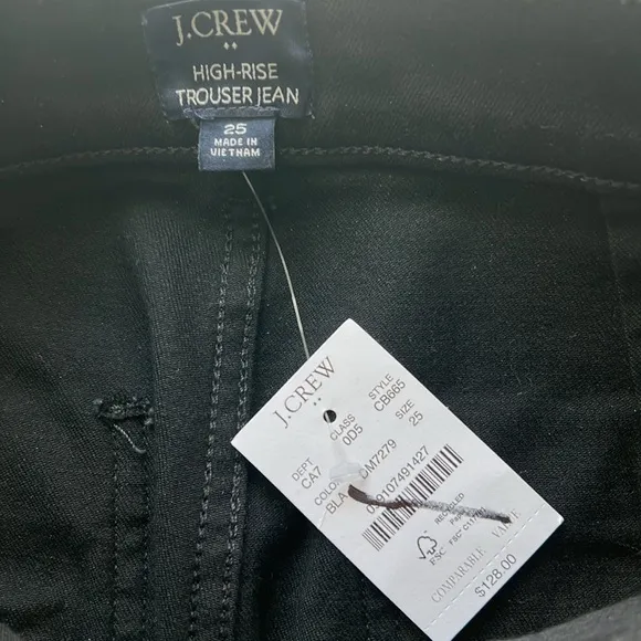 J. Crew Black High-Rise Trouser Jeans 25, 25T, 29 NWT