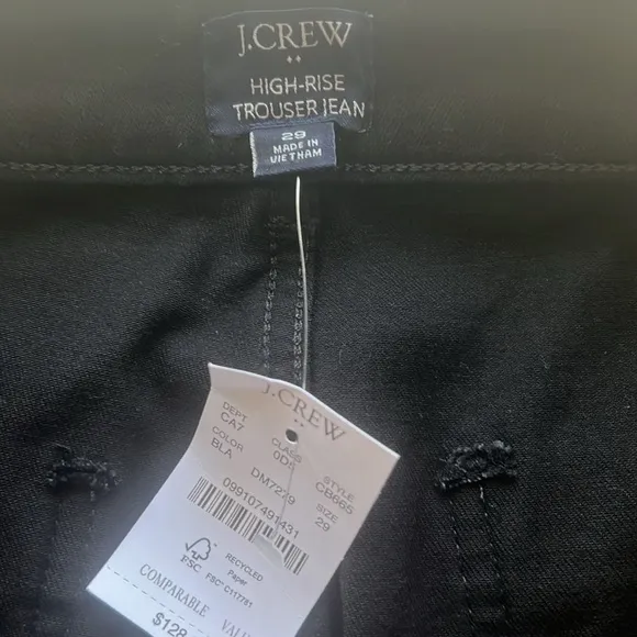 J. Crew Black High-Rise Trouser Jeans 25, 25T, 29 NWT