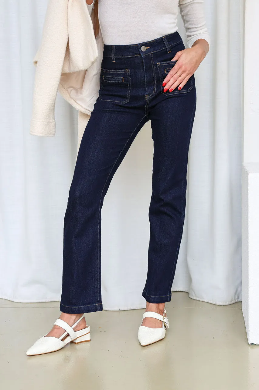 Jackson Straight Leg Jean -Dark Indigo Wash