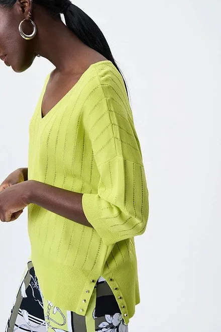 Joseph Ribkoff Knit V-Neck Studded Top-231944