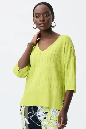 Joseph Ribkoff Knit V-Neck Studded Top-231944