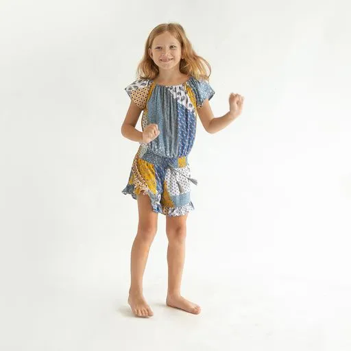 Joyous & Free Golden Girl Blanket Print Ginger Romper