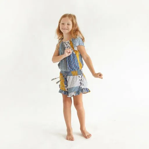 Joyous & Free Golden Girl Blanket Print Ginger Romper