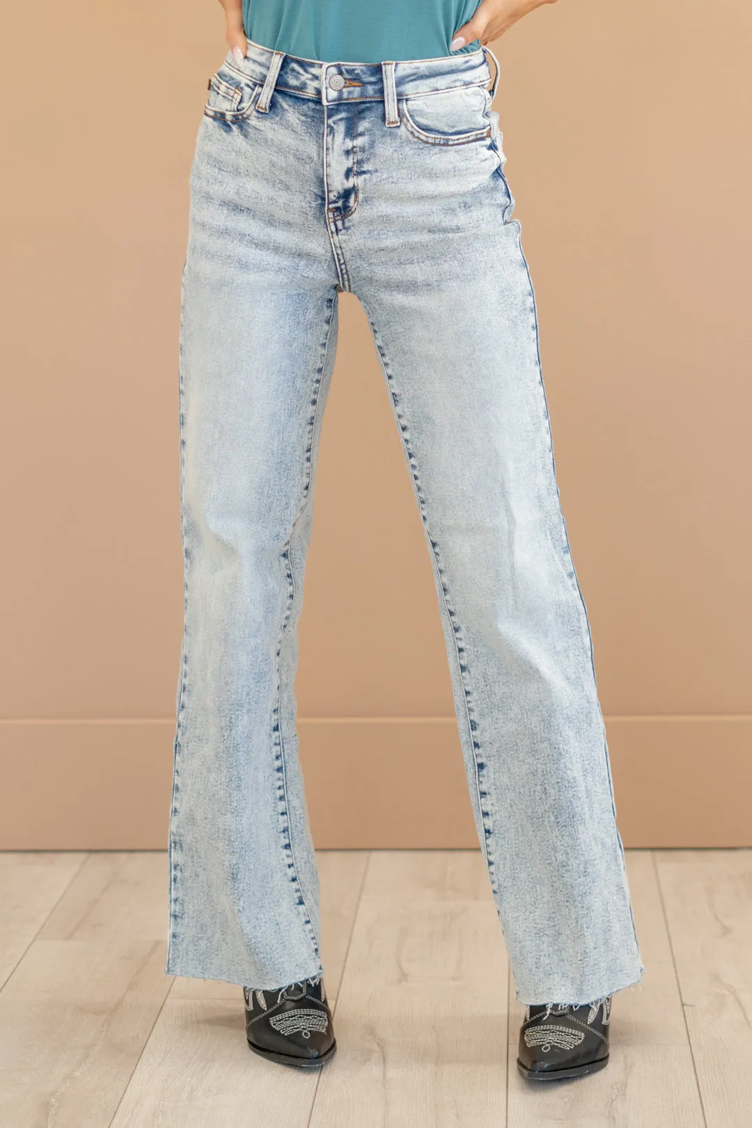 Judy Blue Jeans Curvy Brink High Rise Acid Wash Wide Leg