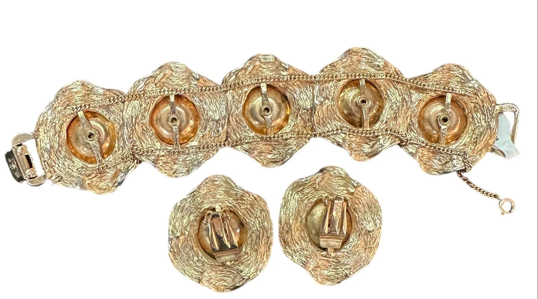 Judy Lee 60s Watermelon Rhinestone Bracelet and Earring Set