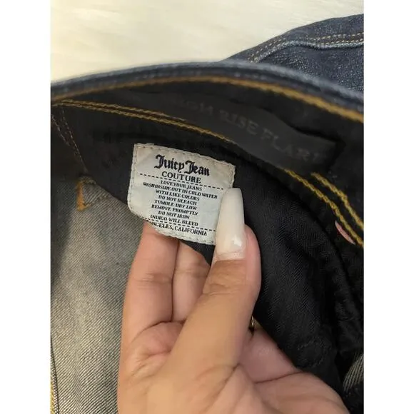 Juicy Couture Emerson High Rise Flare Denim Jeans Size 28 Dark Wash - NWT
