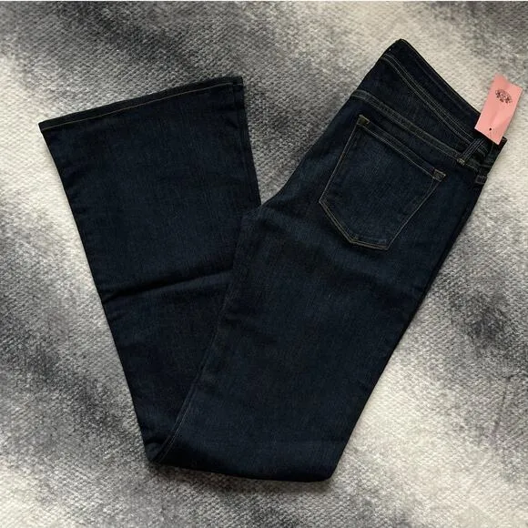 Juicy Couture Emerson High Rise Flare Denim Jeans Size 28 Dark Wash - NWT