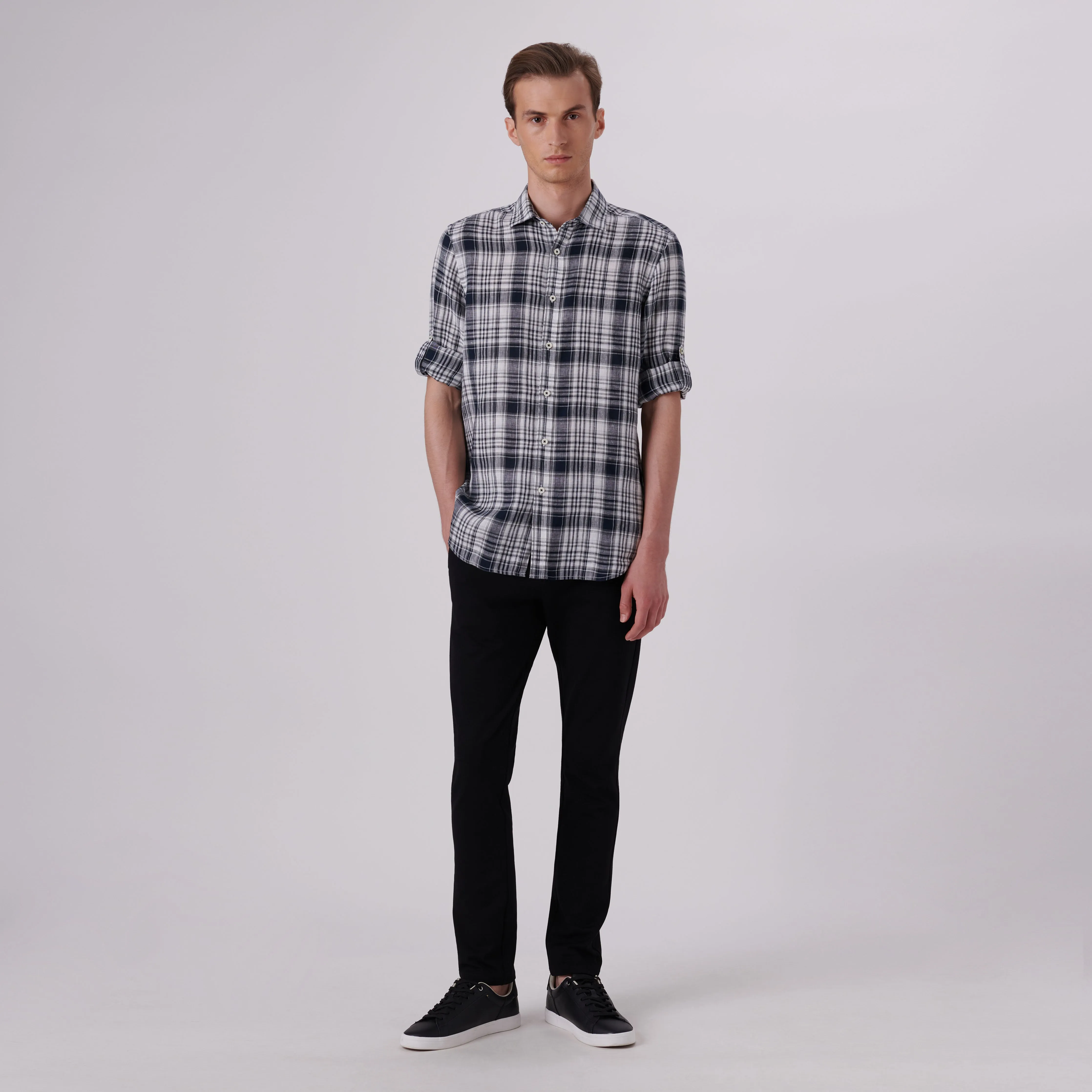 Julian Plaid Check Linen Shirt