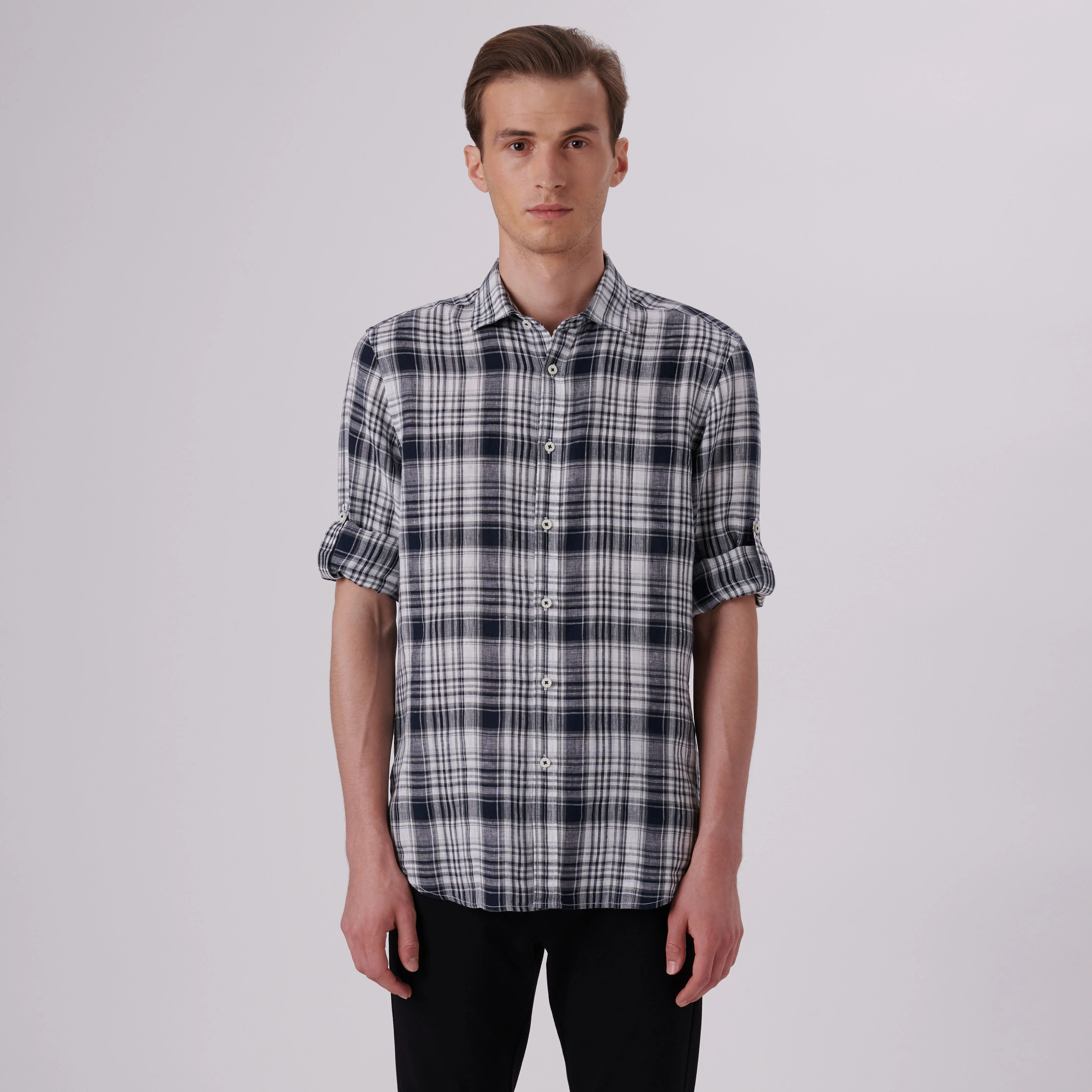 Julian Plaid Check Linen Shirt