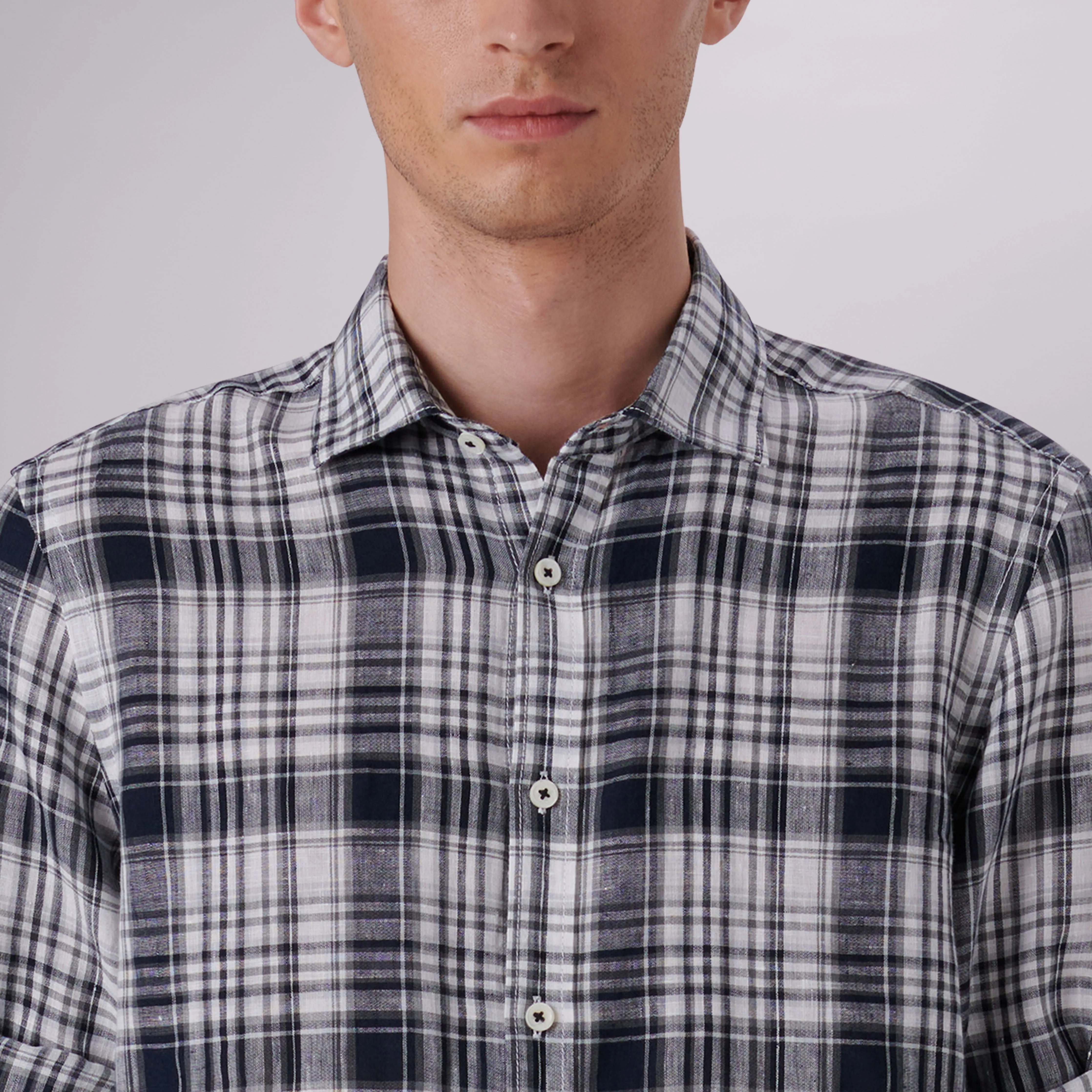 Julian Plaid Check Linen Shirt