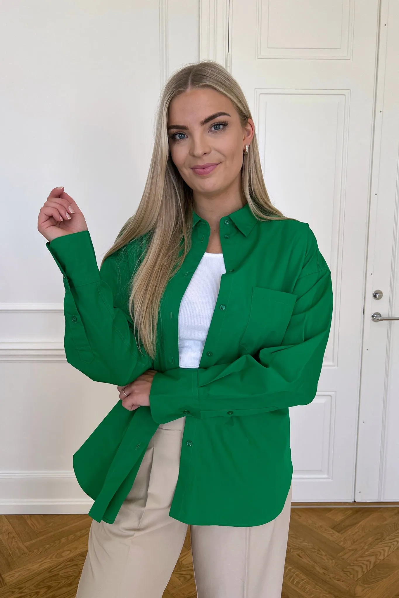 JXJamie Oversized Skjorte - Mørkegrøn