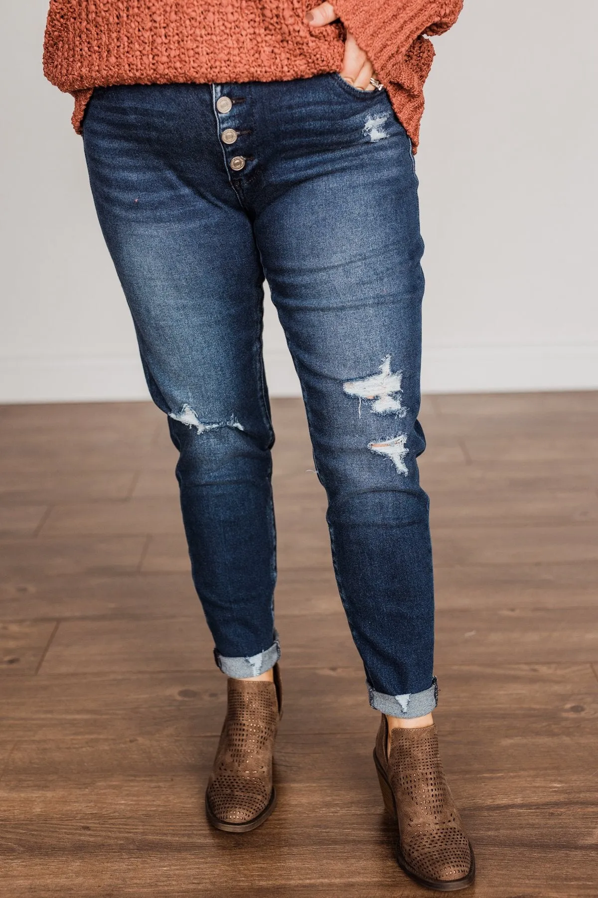 KanCan High Rise Skinny Ankle- Tabitha Dark Wash