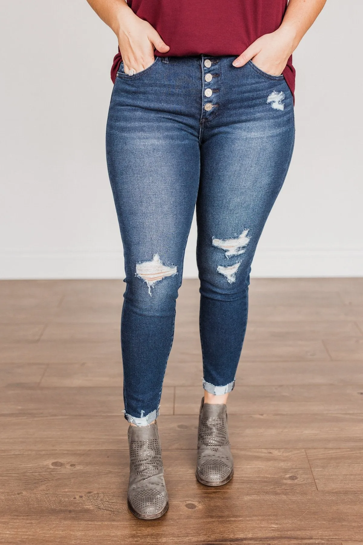 KanCan High Rise Skinny Ankle- Tabitha Dark Wash