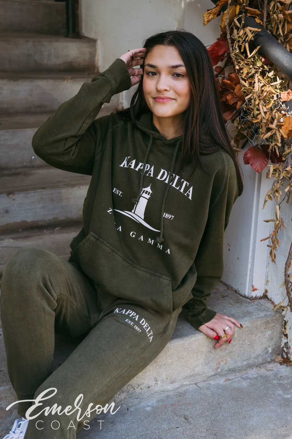 Kappa Delta Coastal Forest Green Hoodie and Jogger Set