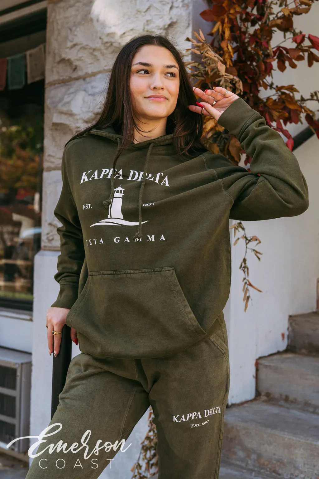 Kappa Delta Coastal Forest Green Hoodie and Jogger Set