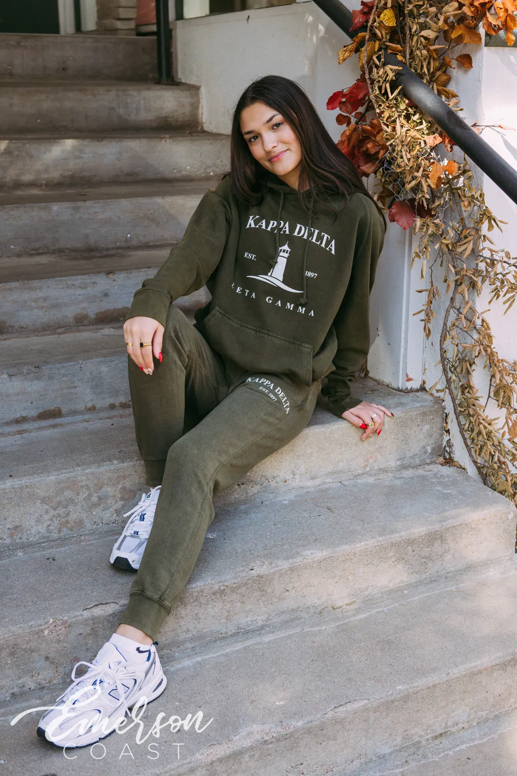 Kappa Delta Coastal Forest Green Hoodie and Jogger Set