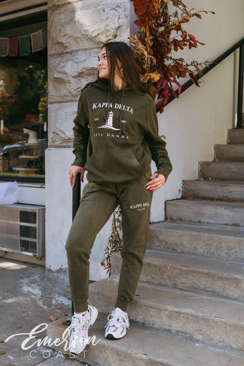 Kappa Delta Coastal Forest Green Hoodie and Jogger Set