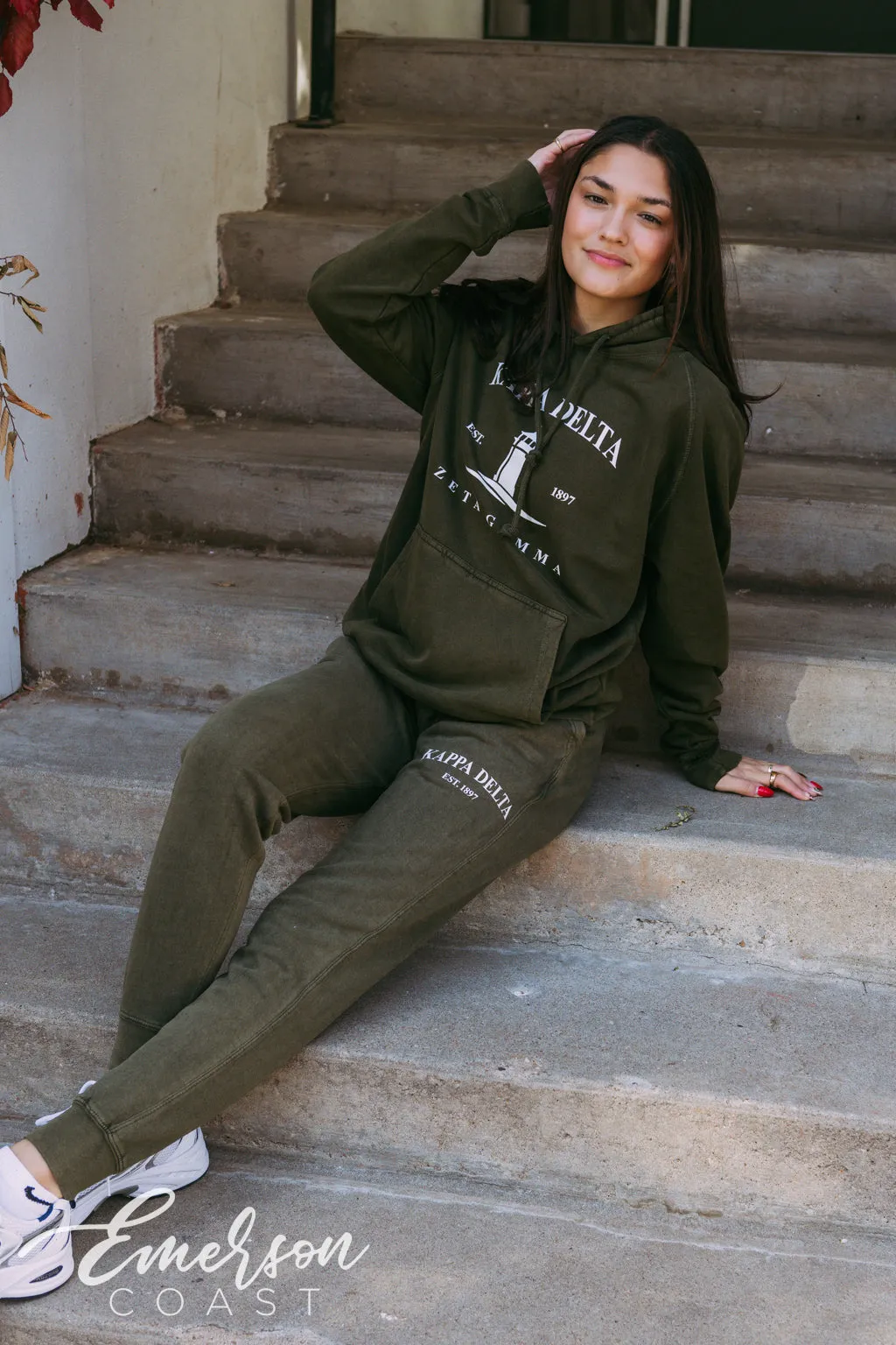 Kappa Delta Coastal Forest Green Hoodie and Jogger Set