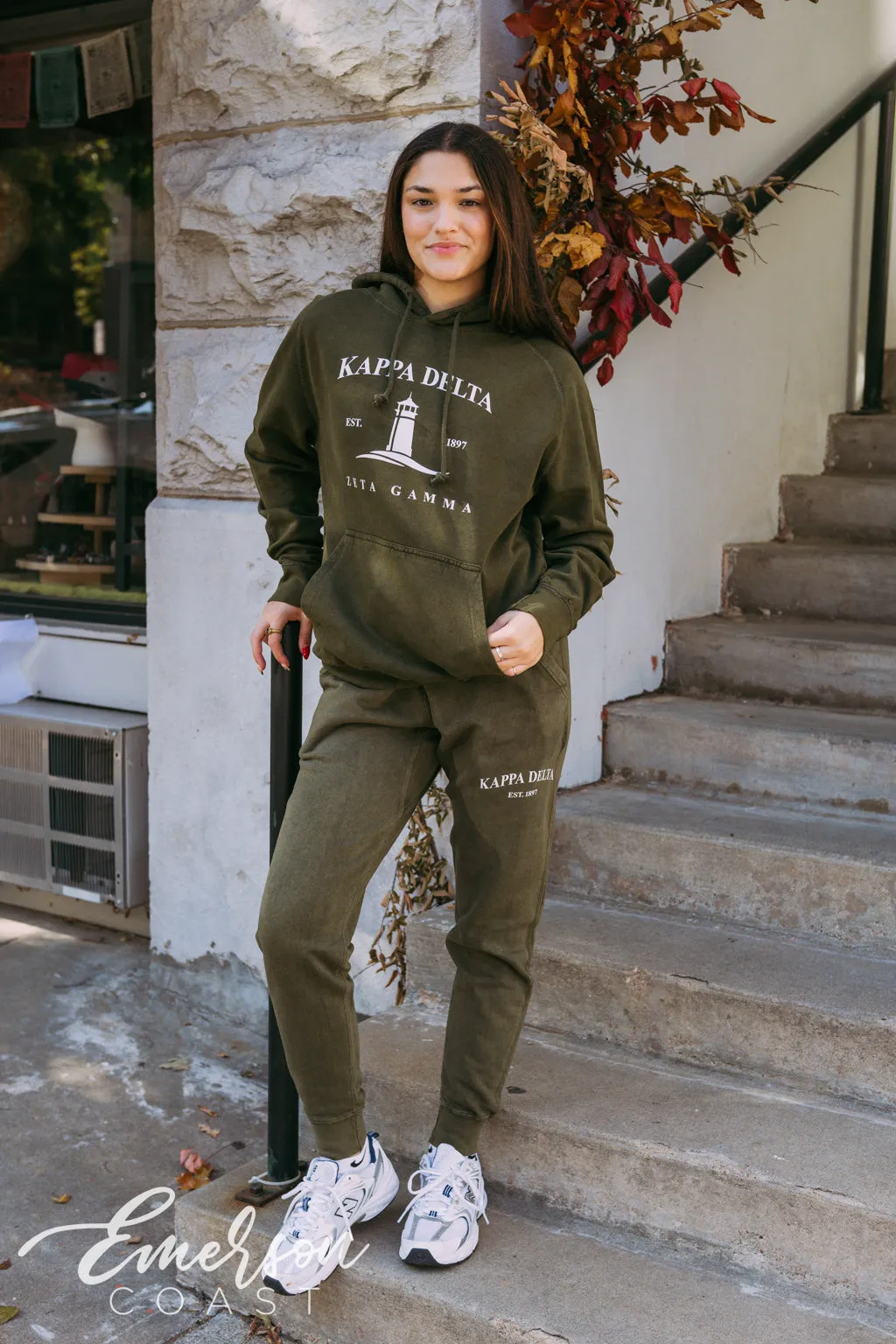 Kappa Delta Coastal Forest Green Hoodie and Jogger Set