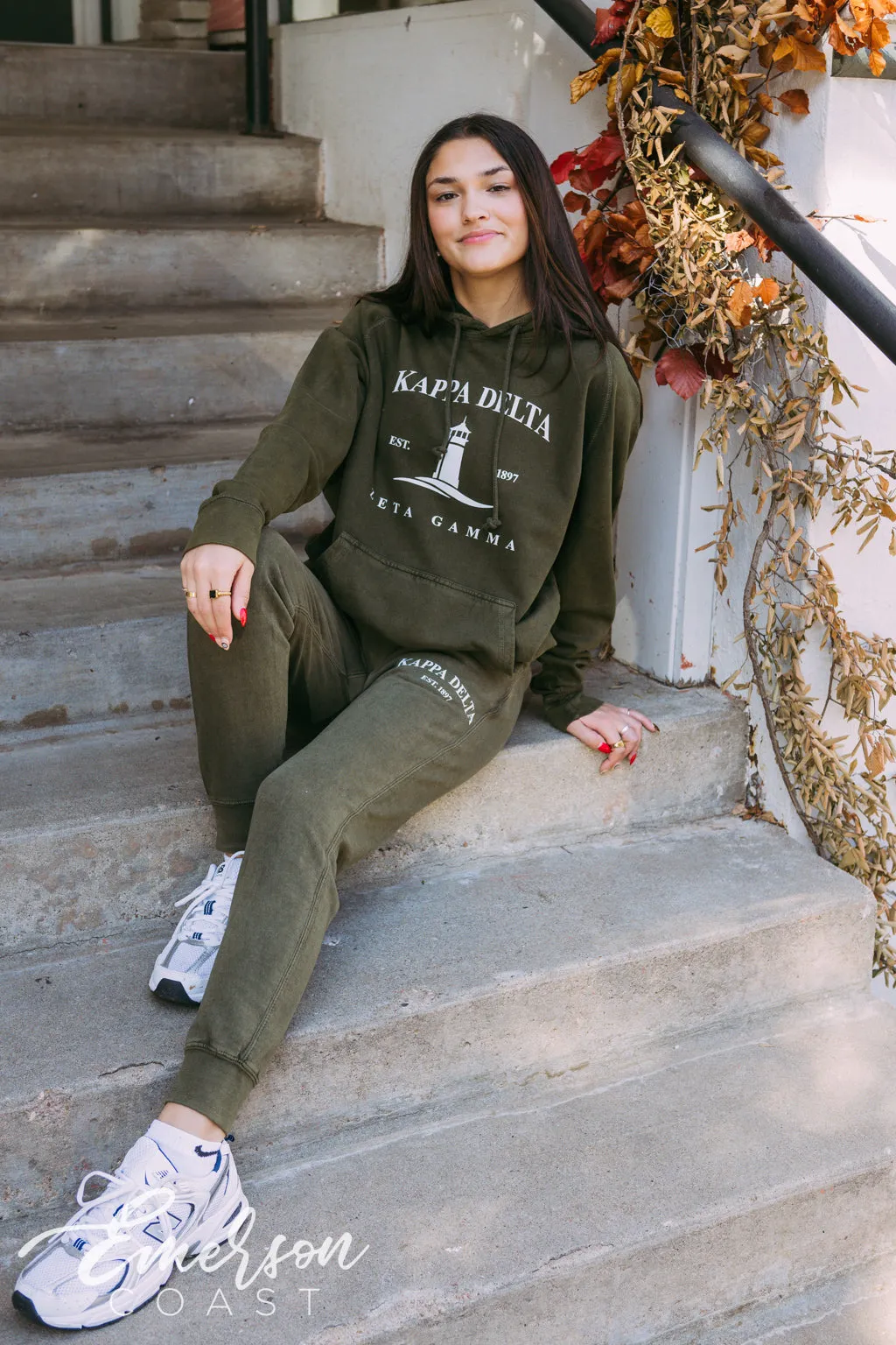 Kappa Delta Coastal Forest Green Hoodie and Jogger Set