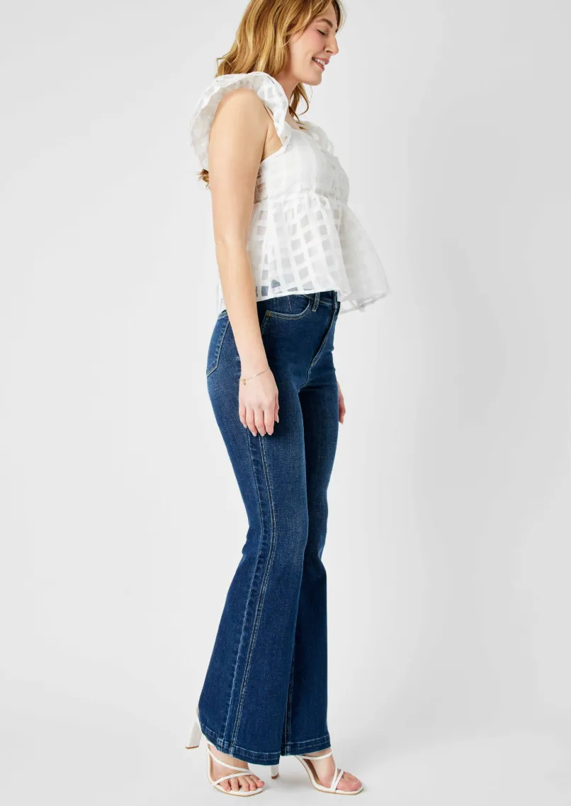 Kelly High Rise Angled Side Seam Flare Jeans