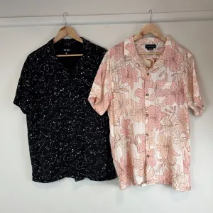 Kenji & Cotton On Mens Short Sleeve Button Up Shirt Size Large (2 Shirts)