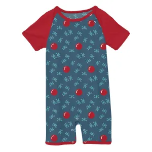 Kickee Pants Deep Sea Jacks Print Raglan Romper
