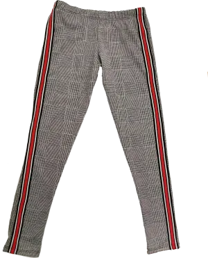 Kids Stripe Side Plaid Leggings