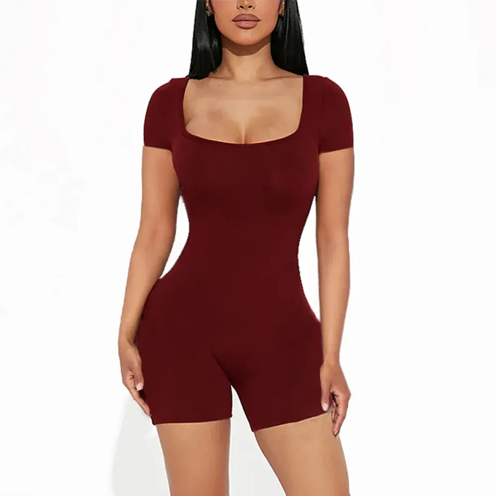 KIM  | Short Sleeve Crew Neck Jumpsuit