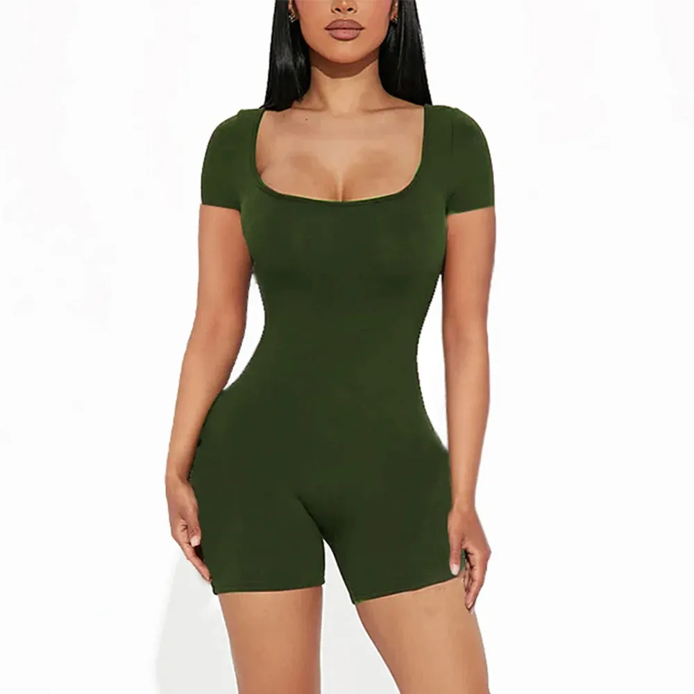 KIM  | Short Sleeve Crew Neck Jumpsuit