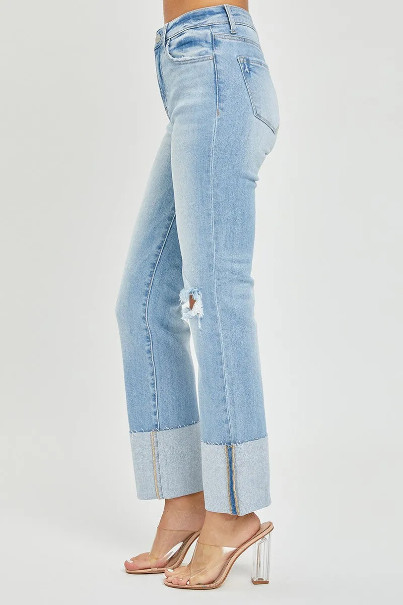 Koen- High Rise Wide Cuffed Straight