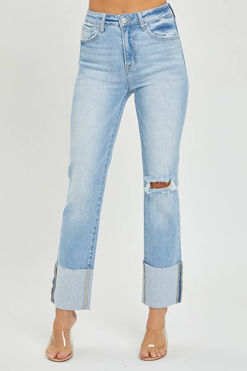 Koen- High Rise Wide Cuffed Straight