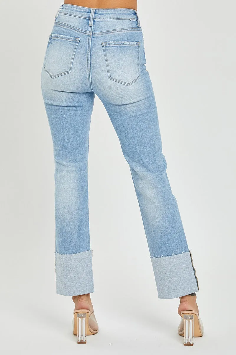 Koen- High Rise Wide Cuffed Straight