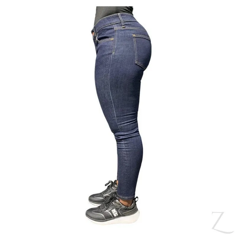 Ladies Super Strong Slightly Stretchy Skinny Denim Jeans | Plain | "Roo"