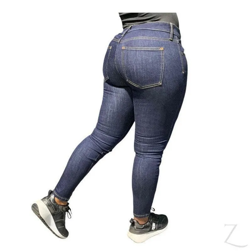 Ladies Super Strong Slightly Stretchy Skinny Denim Jeans | Plain | "Roo"