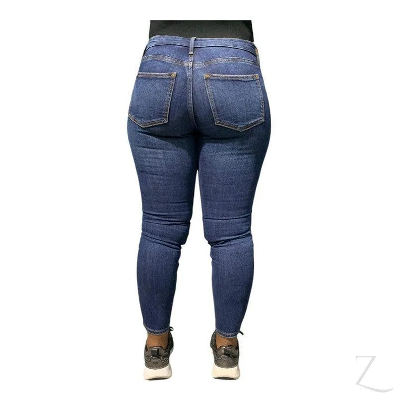 Ladies Super Strong Stretchy Skinny Denim Jeans | Plain | "Roo"