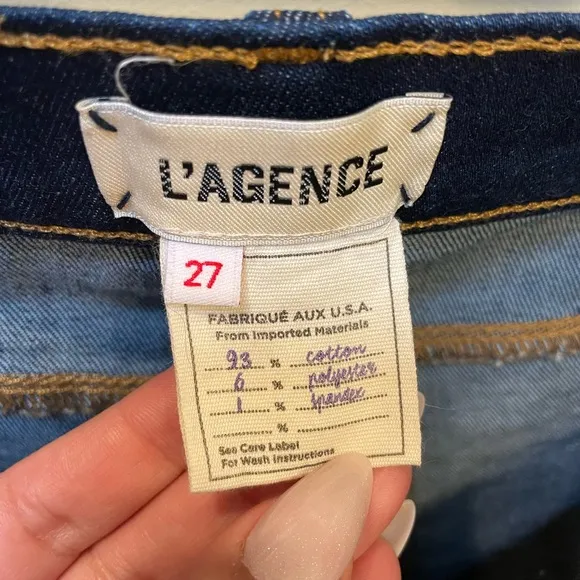 L’agence Sada High Rise Cropped Raw Hem Jeans