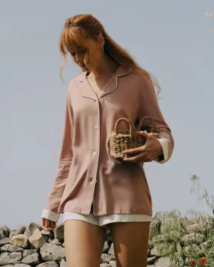 Langärmeliges Top & Boxer Pyjama-Set