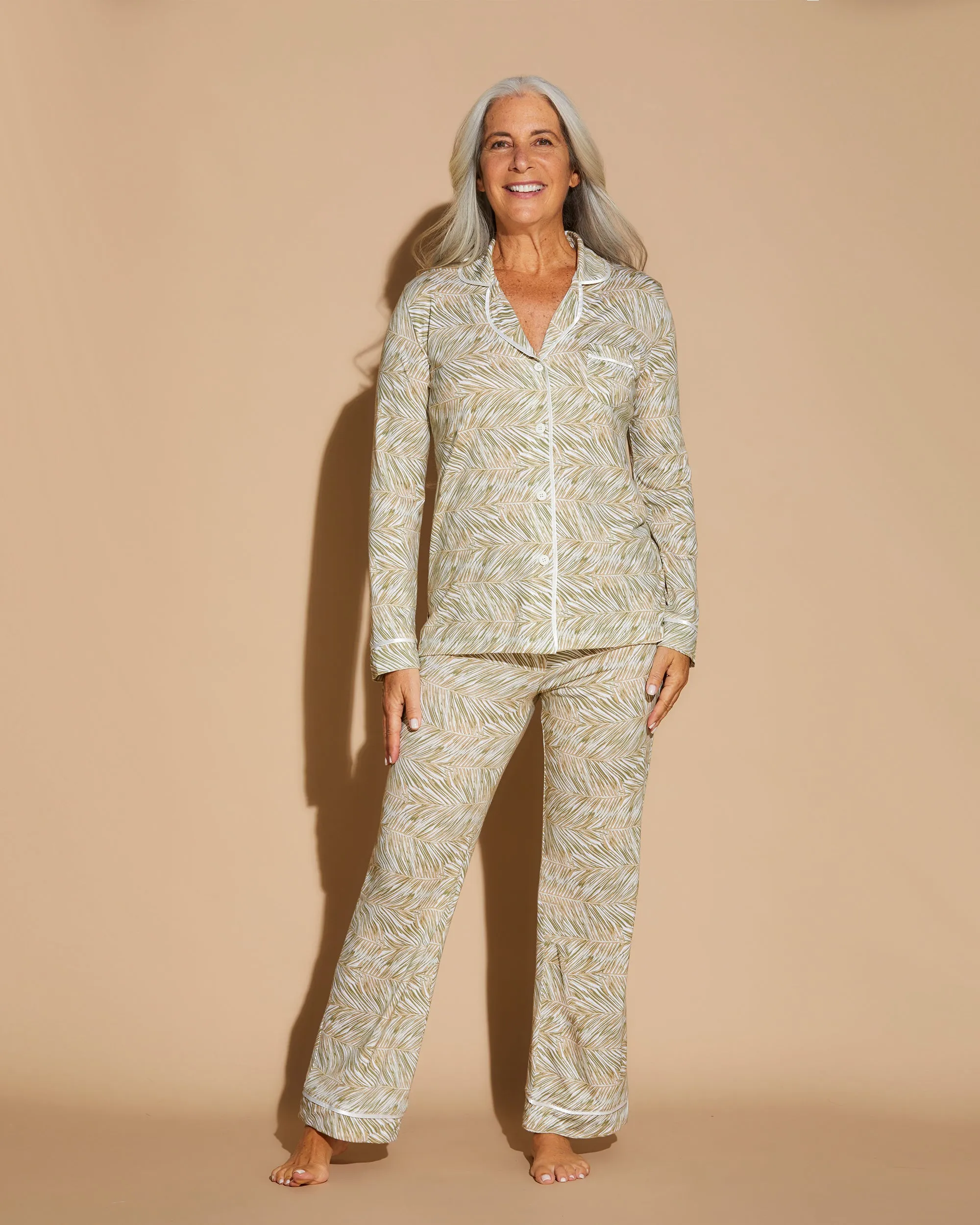 Langärmeliges Top & Hose Pyjama-Set