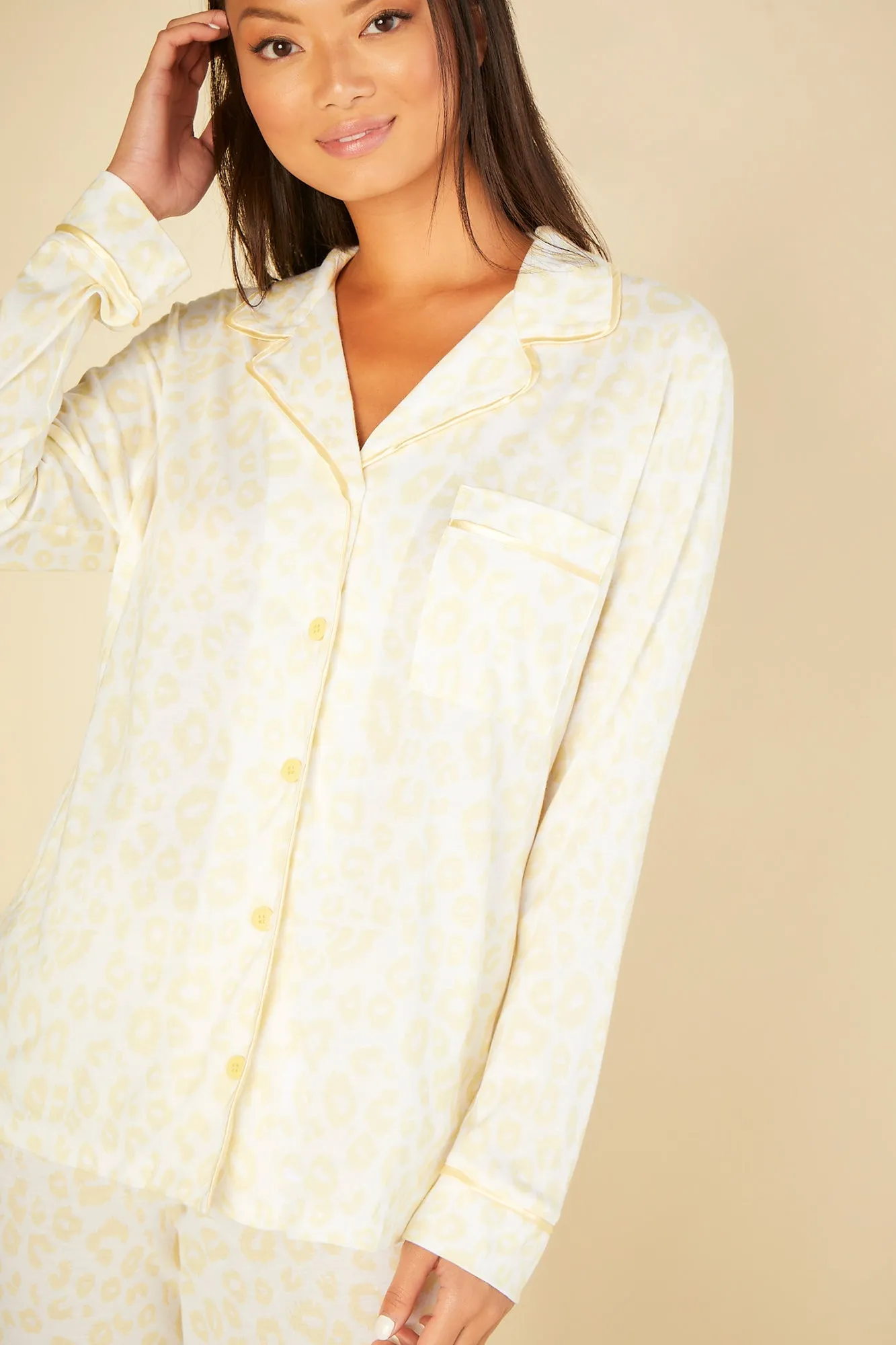 Langärmeliges Top & Hose Pyjama-Set