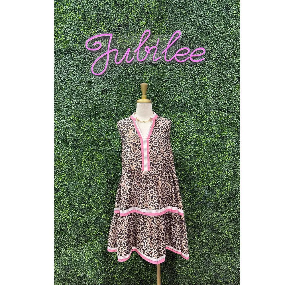 Lena Leopard Tiered Mini Dress
