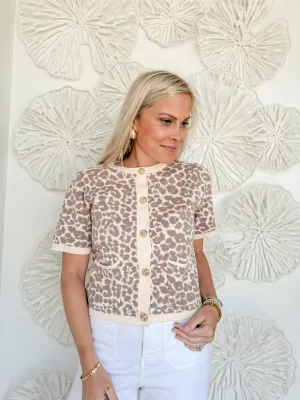 Leopard Print Button Cardigan