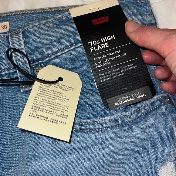 Levi’s 70s high rise flare ultra high rise blue denim jeans 30x32