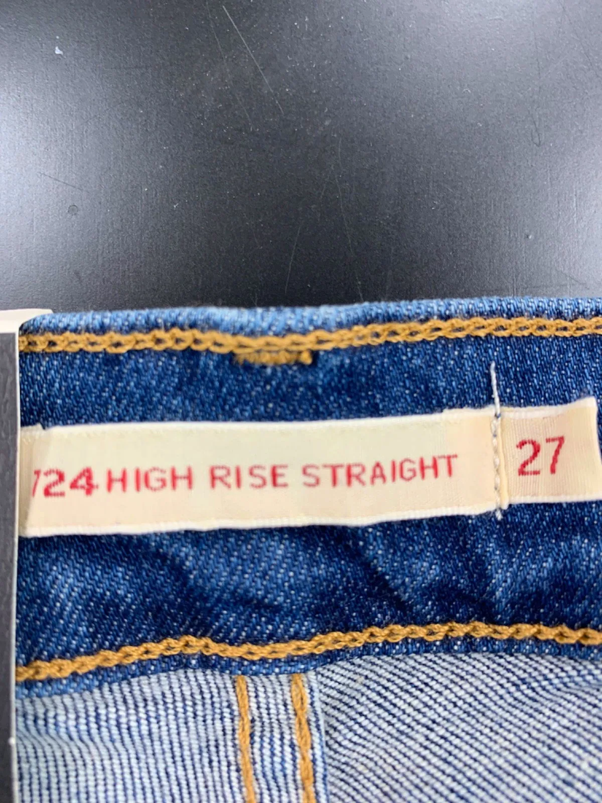 Levi's Blue 724 High Rise Slim Straight Jeans W27