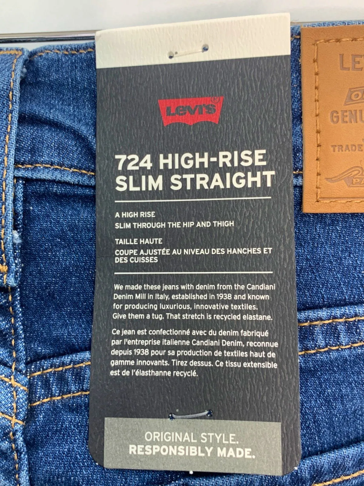 Levi's Blue 724 High Rise Slim Straight Jeans W27