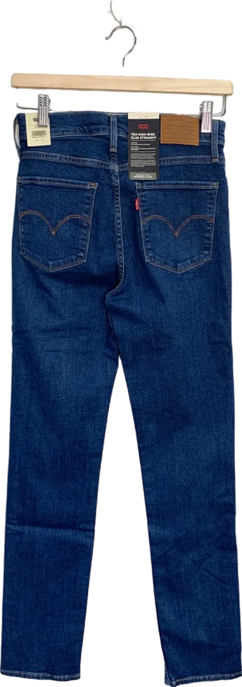 Levi's Blue 724 High Rise Slim Straight Jeans W27