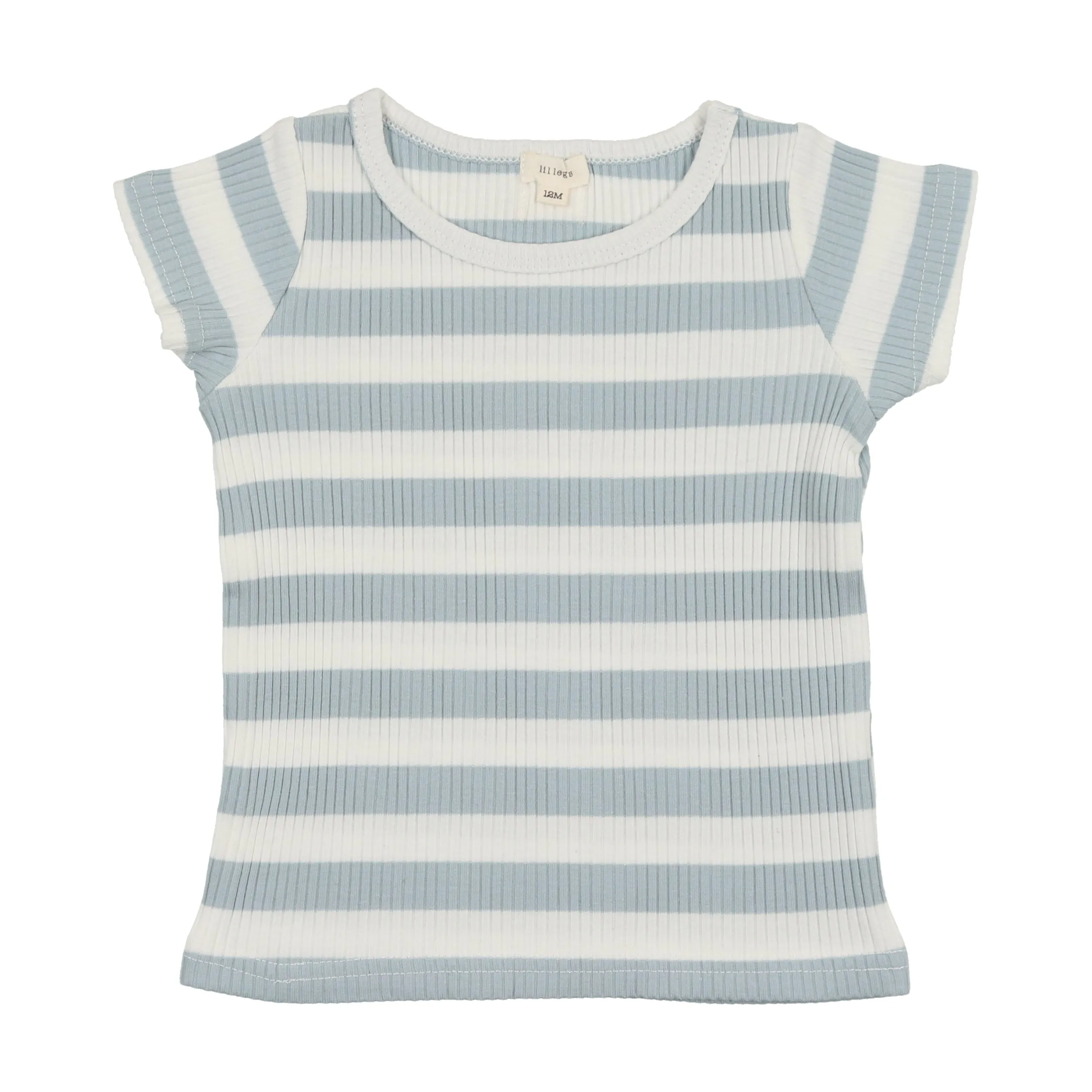Lil Legs Short Sleeve T-Shirt - Light Blue Stripe